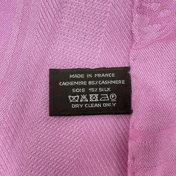 Auth HERMES New Libris - Pink Cashmere Silk Scarf - Picture 2 of 6